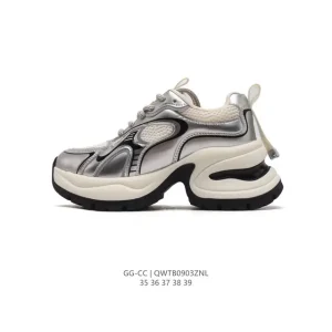 Golden Goose Dad-Star Vintage Leather Platform Sneakers White
