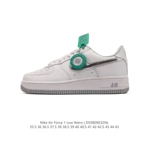 Nike Air Force 1 07 Low White Leather Sneakers with Air Cushion