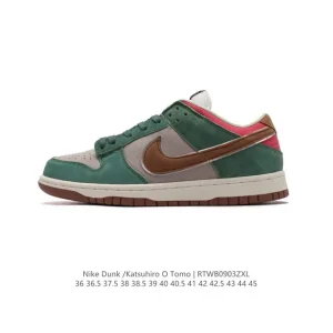 Nike SB Dunk Low Steamboy Otomo Katsuhiro Collaboration Mocha Suede Skateboarding Shoes