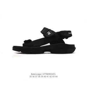 Balenciaga Track Clear Sole Sandals with Magic Tape