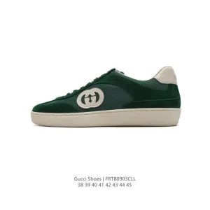 Gucci Men's Vintage Full-Print Leather Sneakers