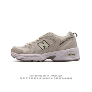 New Balance 530 Retro Running Shoes in White and Silver Mesh
