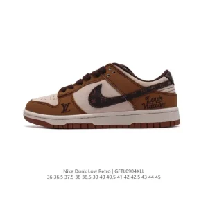 Nike Dunk Low Retro Louis Vuitton Collaboration Vintage Basketball Skate Shoes
