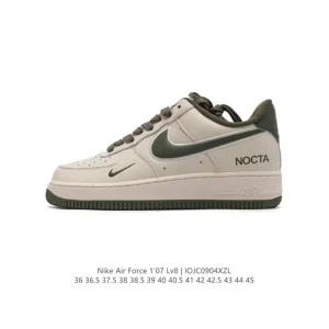 Nike Air Force 1 07 Low White Leather Sneakers with Air Cushion
