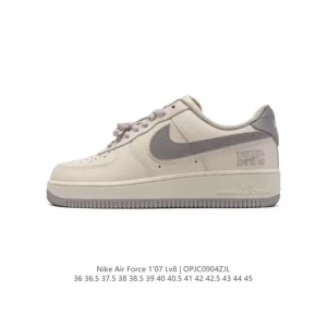 Nike Air Force 1 Low White Leather Casual Sneakers with Air Cushion