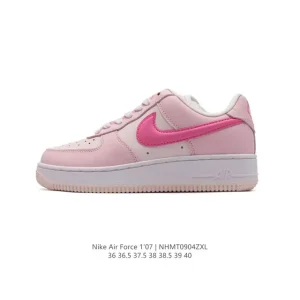 Nike Air Force 1 07 Low White Leather Sneakers with Air Cushion