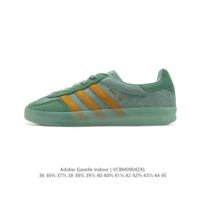 Adidas Originals Gazelle Indoor Retro Leather Sneakers with Gum Sole