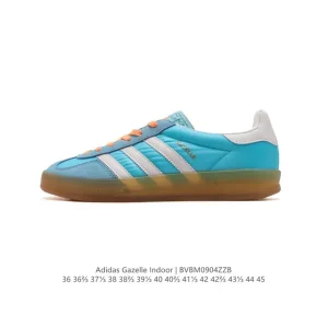 Adidas Originals Gazelle Indoor Retro Leather Canvas Sneakers with Gum Sole