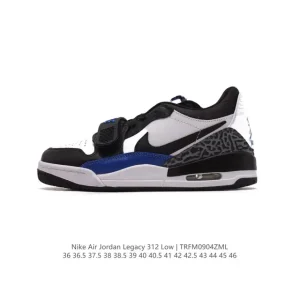 Jordan Legacy 312 Low Men's Basketball Shoes in Black and White
