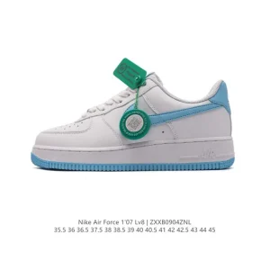 Nike Air Force 1 Low 07 Classic White Leather Sneakers with Gum Sole