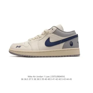Jordan Air AJ1 Low Retro Basketball Shoes Classic Leather White Black Red