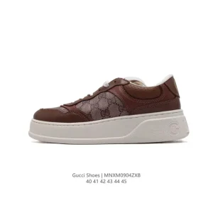Gucci Rhyton Platform Leather Sneakers White Men 2024 New