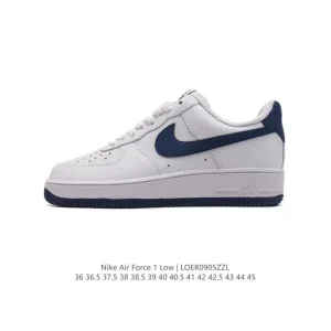 Nike Air Force 1 '07 Low White Leather Sneakers with Air Cushioning