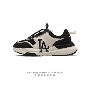 MLB Chunky Runner Liner Low Top Chunky Sole Leather Sneakers