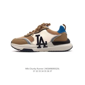 MLB Chunky Runner Liner Low Top Chunky Sole Leather Sneakers for Men and Women