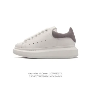 Alexander McQueen McQ Fashion Sneakers White Smooth Leather Platform