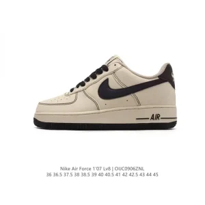 Nike Air Force 1 Low 07 White Leather Sneakers with Air Cushion Sole