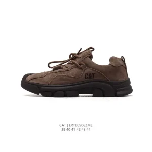 Cat Men's Outdoor Hiking Boots Breathable Leather Shoes