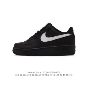 Nike Air Force 1 '07 Low Top Sneakers with Air Cushioning and Thick Sole