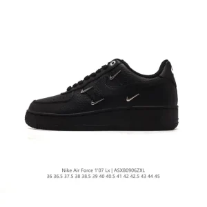 Nike Air Force 1 '07 Low Top Sneakers with Air Cushioning and Thick Sole