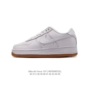 Nike Air Force 1 '07 Low White Leather Sneakers with Air Cushion