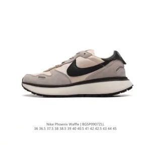Nike Phoenix Waffle Retro Running Shoes with Thick Sole and Classic Design