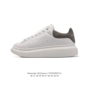 Alexander McQueen MCQ Fashion Sneakers White Smooth Leather Platform
