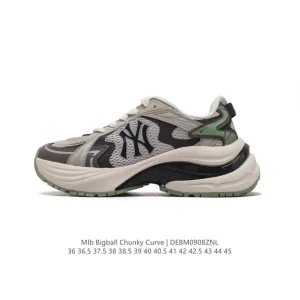 MLB Bigball Chunky Curve New York Yankees Retro Sneaker with Magic Tape Closure and Thick Sole