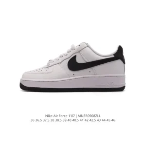 Nike Air Force 1 '07 Low White Leather Sneakers with Air Cushion