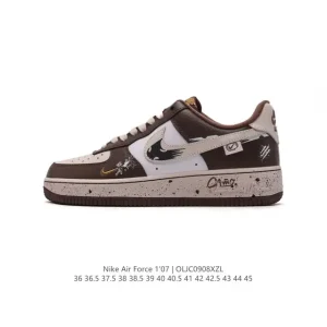 Nike Air Force 1 07 Low White Leather Sneakers with Air Cushion