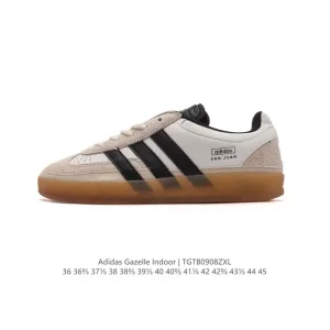 Adidas Originals Gazelle Indoor Retro Leather Sneakers with Gum Sole
