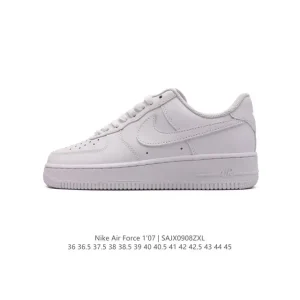 Nike Air Force 1 Low 07 White Leather Sneakers for Men and Women