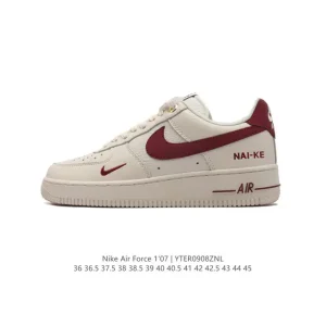 Nike Air Force 1 Low 07 White Leather Sneakers with Air Cushion Sole