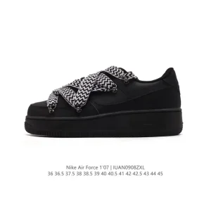 Nike Air Force 1 '07 Low Top Sneakers with Vintage Aesthetic and Deconstructed Design
