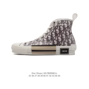 Dior B23 High Top Canvas Sneakers Replica with Diamond Print