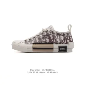 Dior B23 High Top Sneakers Canvas Diamond Print Grey