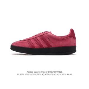 Adidas Originals Gazelle Indoor Retro Leather Sneakers with Gum Sole