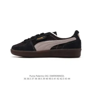 PUMA Palermo OG Army Trainer Vintage Leather Low-Top Sneakers for Men and Women