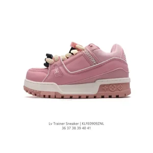 Louis Vuitton Lv Trainer Sneaker Low Thick Sole Elevated Fashion Sneakers for Women