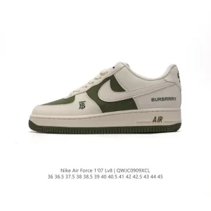 Nike Air Force 1 07 Low White Leather Sneakers with Air Cushion