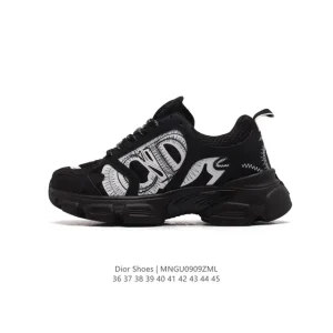 Dior Men's Low-Top Retro Lifestyle Sneakers Thick Sole Comfortable Walking Shoes