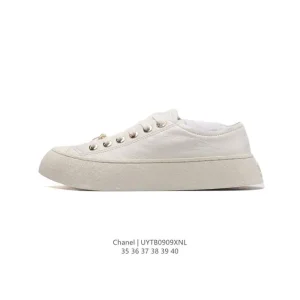 Chanel 2024 Women's Platform White Sneakers Classic Luxury Casual Shoes