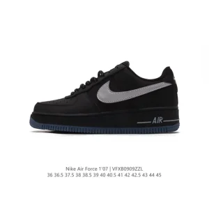Nike Air Force 1 '07 Low White Leather Sneakers with Air Cushioning