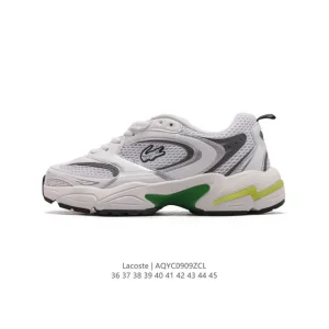 Lacoste Men's Women's Chunky Sole Retro Sneakers with Breathable Mesh Upper