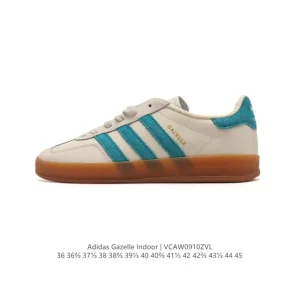 Adidas Originals Gazelle Indoor Retro Leather Sneakers with Gum Sole