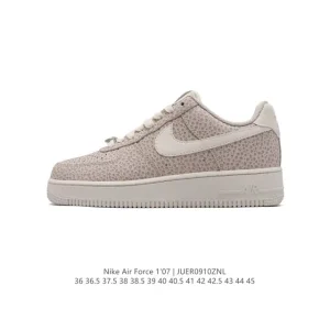 Nike Air Force 1 07 Low White Leather Sneakers with Air Cushioning