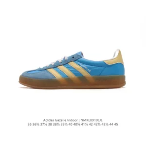Adidas Originals Gazelle Indoor Retro Leather Sneakers with Gum Sole