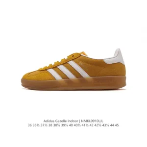 Adidas Originals Gazelle Indoor Retro Leather Sneakers with Gum Sole