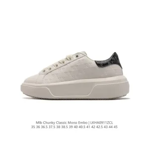 MLB Chunky Classic White Thick Sole Fashion Sneakers for Men and Women
