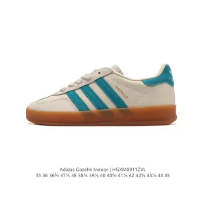 Adidas Originals Gazelle Indoor Retro Leather Sneakers with Gum Sole